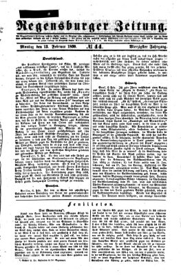 Regensburger Zeitung Montag 13. Februar 1860