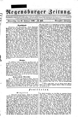 Regensburger Zeitung Donnerstag 16. Februar 1860