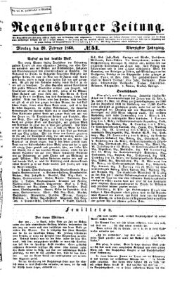 Regensburger Zeitung Montag 20. Februar 1860