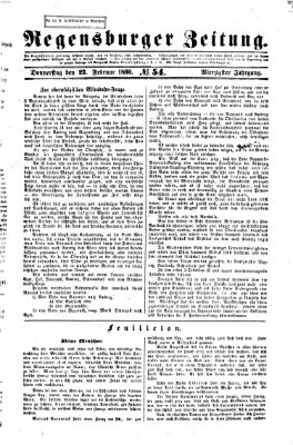 Regensburger Zeitung Donnerstag 23. Februar 1860