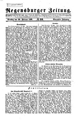 Regensburger Zeitung Dienstag 28. Februar 1860