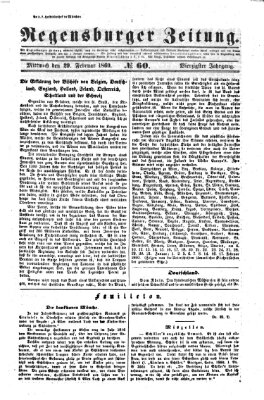 Regensburger Zeitung Mittwoch 29. Februar 1860