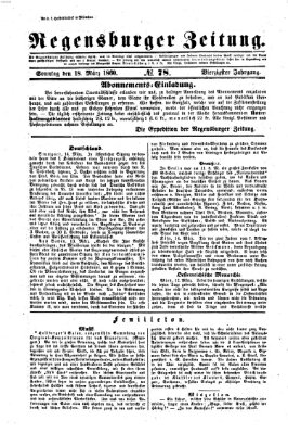 Regensburger Zeitung Sonntag 18. März 1860