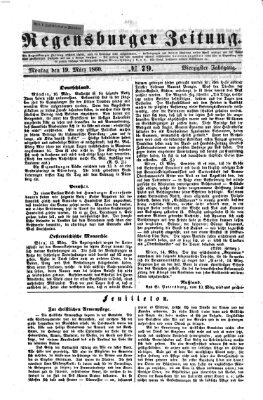 Regensburger Zeitung Montag 19. März 1860