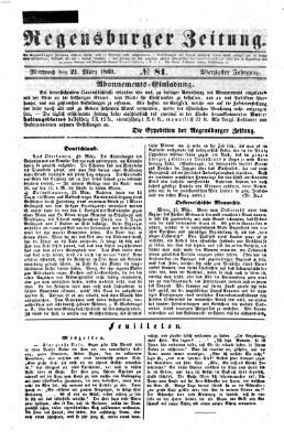 Regensburger Zeitung Mittwoch 21. März 1860