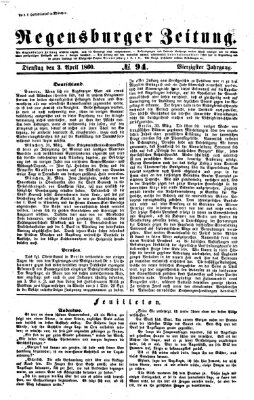 Regensburger Zeitung Dienstag 3. April 1860