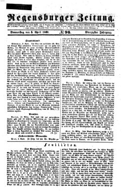 Regensburger Zeitung Donnerstag 5. April 1860