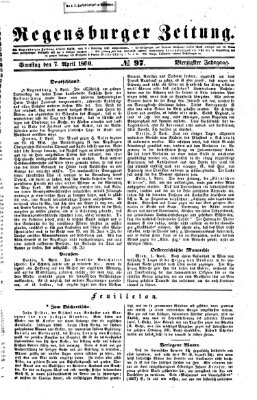 Regensburger Zeitung Samstag 7. April 1860