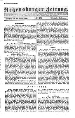 Regensburger Zeitung Dienstag 10. April 1860