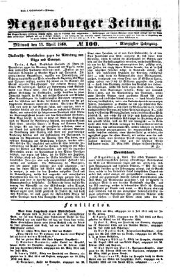 Regensburger Zeitung Mittwoch 11. April 1860