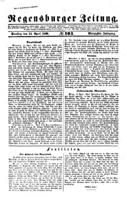 Regensburger Zeitung Samstag 14. April 1860