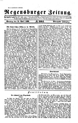 Regensburger Zeitung Sonntag 15. April 1860