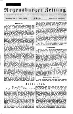 Regensburger Zeitung Samstag 21. April 1860