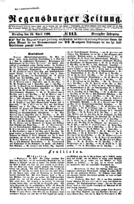 Regensburger Zeitung Dienstag 24. April 1860