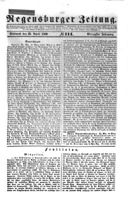 Regensburger Zeitung Mittwoch 25. April 1860