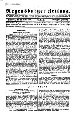 Regensburger Zeitung Donnerstag 26. April 1860