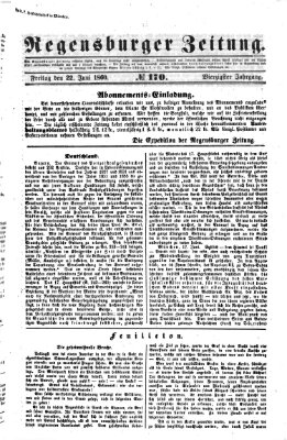 Regensburger Zeitung Freitag 22. Juni 1860