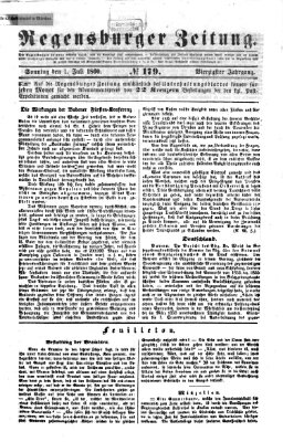 Regensburger Zeitung Sonntag 1. Juli 1860