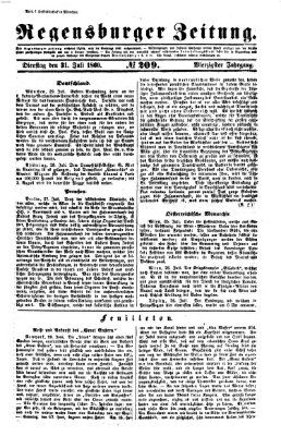 Regensburger Zeitung Dienstag 31. Juli 1860