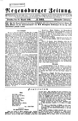 Regensburger Zeitung Dienstag 14. August 1860