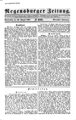 Regensburger Zeitung Donnerstag 30. August 1860