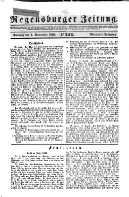 Regensburger Zeitung Sonntag 2. September 1860