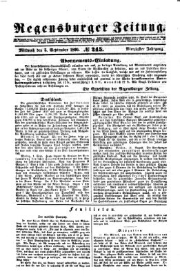 Regensburger Zeitung Mittwoch 5. September 1860