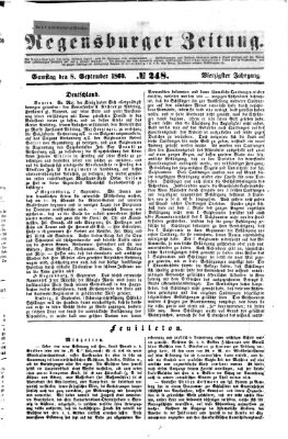 Regensburger Zeitung Samstag 8. September 1860