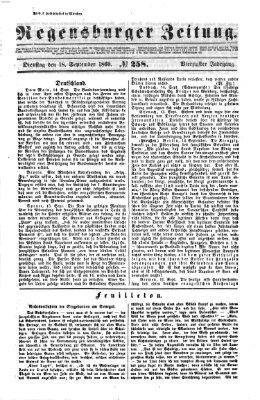 Regensburger Zeitung Dienstag 18. September 1860