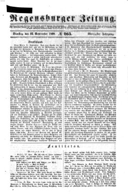 Regensburger Zeitung Dienstag 25. September 1860