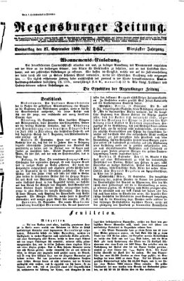 Regensburger Zeitung Donnerstag 27. September 1860