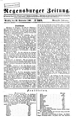 Regensburger Zeitung Samstag 29. September 1860