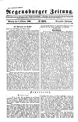 Regensburger Zeitung Montag 8. Oktober 1860