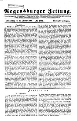 Regensburger Zeitung Donnerstag 11. Oktober 1860