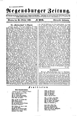 Regensburger Zeitung Montag 22. Oktober 1860