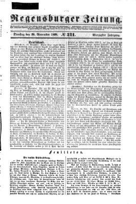 Regensburger Zeitung Dienstag 20. November 1860