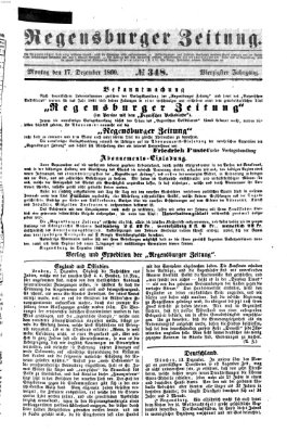 Regensburger Zeitung Montag 17. Dezember 1860