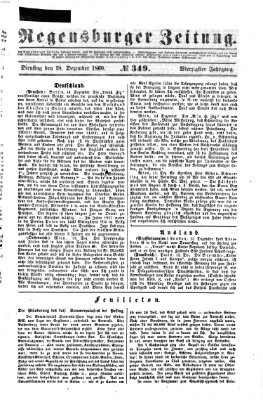 Regensburger Zeitung Dienstag 18. Dezember 1860