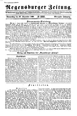 Regensburger Zeitung Donnerstag 27. Dezember 1860