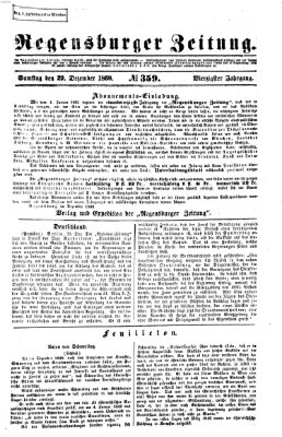 Regensburger Zeitung Samstag 29. Dezember 1860