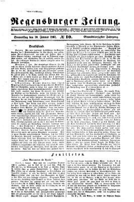 Regensburger Zeitung Donnerstag 10. Januar 1861