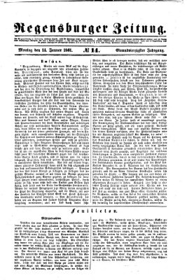 Regensburger Zeitung Montag 14. Januar 1861