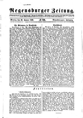 Regensburger Zeitung Montag 21. Januar 1861