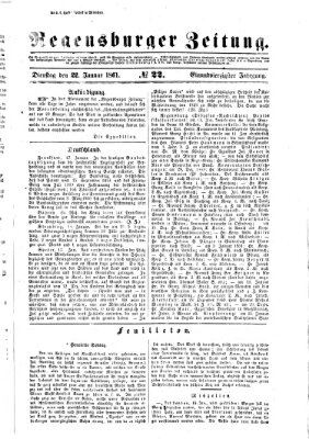 Regensburger Zeitung Dienstag 22. Januar 1861