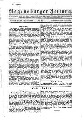 Regensburger Zeitung Mittwoch 23. Januar 1861