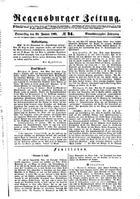 Regensburger Zeitung Donnerstag 24. Januar 1861