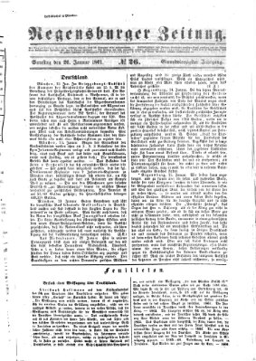 Regensburger Zeitung Samstag 26. Januar 1861