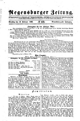 Regensburger Zeitung Dienstag 12. Februar 1861