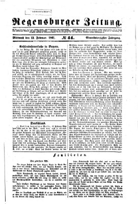 Regensburger Zeitung Mittwoch 13. Februar 1861