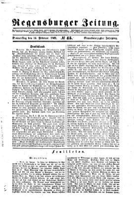 Regensburger Zeitung Donnerstag 14. Februar 1861